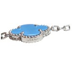 Van Cleef & Arpels model Alhambra bracelet in white gold with turquoise (750)