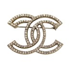Gold-plated brooch, CC logo model, Chanel