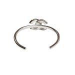 Silver rigid vintage bracelet, CC logo model, Chanel