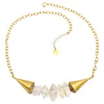 Sterling silver gold-plated diamond necklace from Herkimer, unique, MMArte