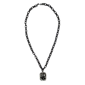 Collier noir avec pendentif rectangulaire Jean Paul Gaultier