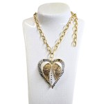 Heart necklace with wings, 24k gold, unique, Romana Bielecka