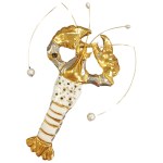 Porcelain lobster brooch (24 k gold), unique, Romana Bielecka