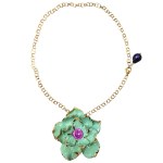 Flower necklace (24 k gold), unique, Romana Bielecka
