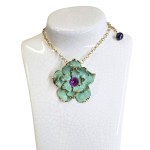 Flower necklace (24 k gold), unique, Romana Bielecka
