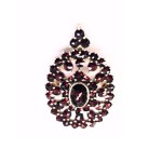 Silver vintage garnet brooch/pendant, Czech Republic/Czechoslovakia