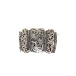 Panel figurative silver bracelet, Asia