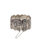 Panel figurative silver bracelet, Asia