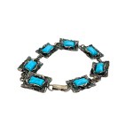 Silver vintage bracelet with turquoise (925)