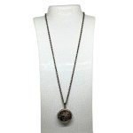 Silver locket / secretary on a chain with amber
