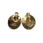 Vintage clips with green enamel, Valerie Viloin Labbe