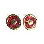 Vintage clips with red enamel, Valerie Viloin Labbe