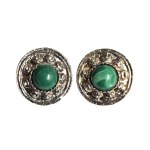 Vintage clips with green eyelet