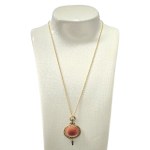 Watch key with devise, decorated with semi-precious stone