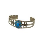 Vintage bracelet with blue enamel