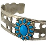 Vintage bracelet with blue enamel