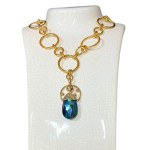 Vintage pendant with blue zirconia