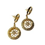 Gold-plated vintage earrings with zircons