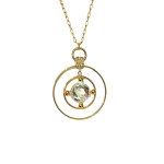 Vintage pendant with white zirconia