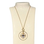 Vintage pendant with white zirconia