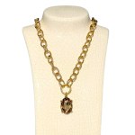 Gold-plated vintage pendant with honey zirconia
