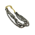 Multi-row bracelet with crystals