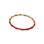 Gold-plated bracelet with coral enamel