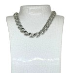 Silver-plated birch leaf necklace