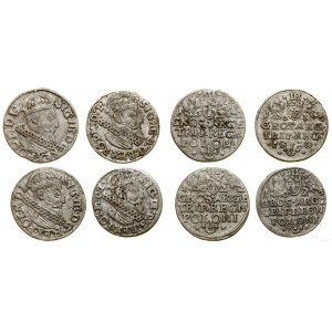 Polska, zestaw 4 x trojak, 2 x 1622, 1623, 1624, Kraków