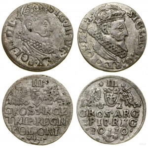 Polska, zestaw: 2 x trojak, 1621 i 1624, Kraków