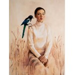 Kinga WIECZOREK (1988), Kobieta ze sroką; z cyklu Kobiety z ptakami; 2020