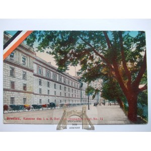 Wroclaw, Breslau, barracks, Podwale, ca. 1916
