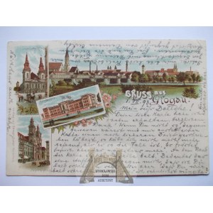 Głogów, Glogau, litografia, vorlaufer 1893