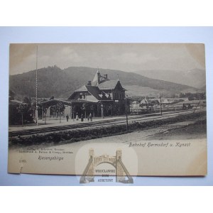 Sobieszow, Hermsdorf, train station, ca. 1900.