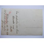 Dobiegniew, Woldenberg, female residents in front of house, private card, 1928