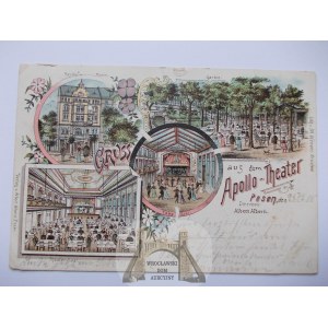 Poznan, Posen, Apollo theater, lithograph, 1900
