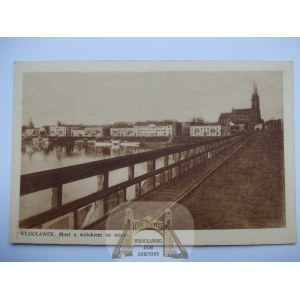 Wloclawek, bridge, panorama, ca. 1935