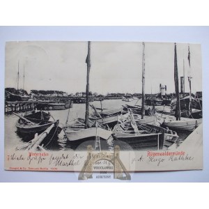 Darlowo, Rugenwalde, fishing boats, 1905