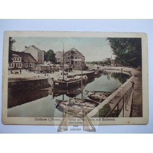Goleniow, Gollnow, wharf, 1928