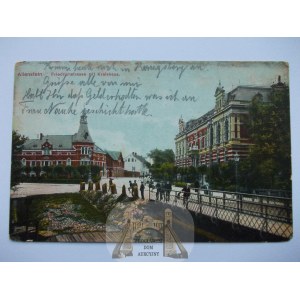 Olsztyn, Allenstein, Friedrichstrasse, bridge, 1915