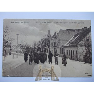 Elk, Lyck, Russian prisoners of war, street, 1916