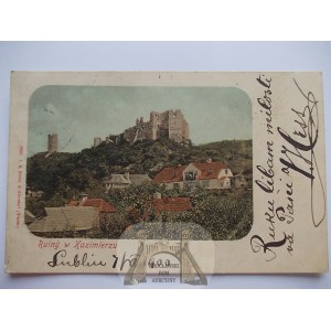 Kazimierz Dolny, castle ruins, panorama, 1900