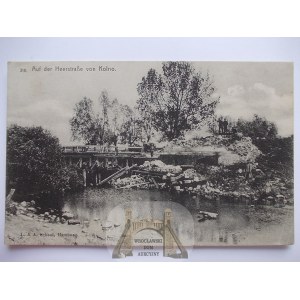 Kolno, destroyed bridge, 1917