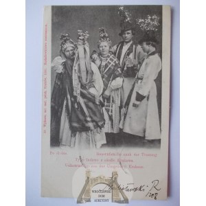 Kraków, typy ludowe, po ślubie, 1900