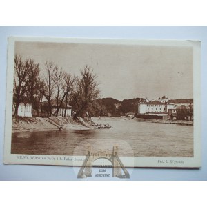 Litwa, Wilno, rzeka i pałac Słuszków, ok. 1930