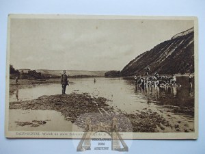 Ukraine, Zalishchyky, bathing in the Dniester River, ca. 1930.