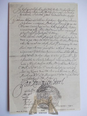 Patriotic, King John Casimir, autograph, K. Plage publishing house, Warsaw, ca. 1910