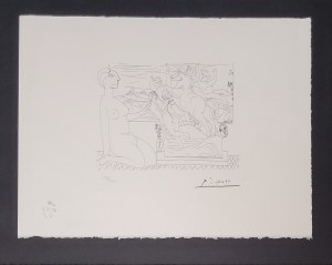 Pablo Picasso, Marie-Therese klęcząc studiuje grupę rzeźbioną