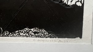 Ryszard Gieryszewski, G.5, grafika, drzeworyt wypukłodruk, 37x51 cm, 1994