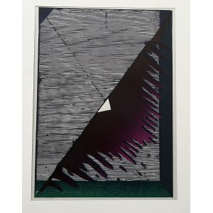 Ryszard Gieryszewski, Monument W.1, grafika linoryt drzeworyt, 44 x 52 cm, 2006